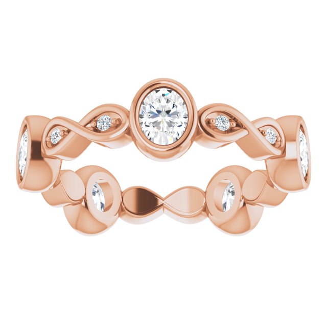 1.14 ct. Oval & Round Diamond Eternity Band Infinity Style Wedding Ring-VIRABYANI